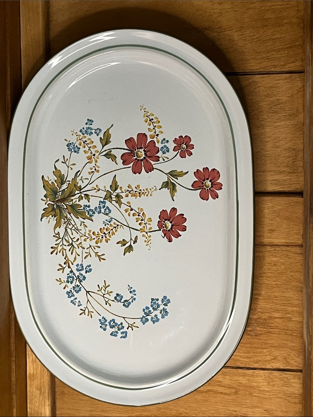 Vintage Noritake Japanese Stoneware Oval Serving Platter FloraLee #8346